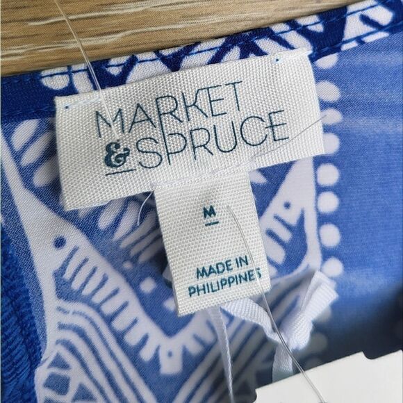 Nwt Market & Spruce romper half sleeve, tie waist v neck with lacing small - Picture 3 of 10